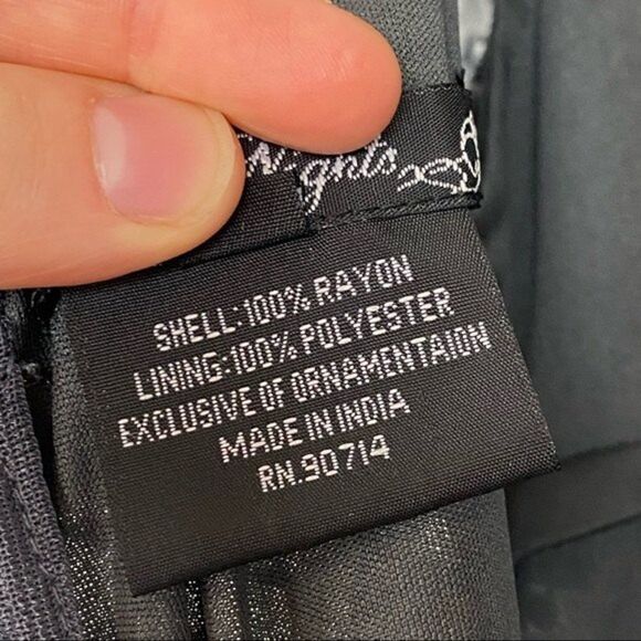 Pisarro Nights Beaded Short Sleeve Maxi Dress Evening Gown Gray Size 2 NWT - Picture 9 of 9